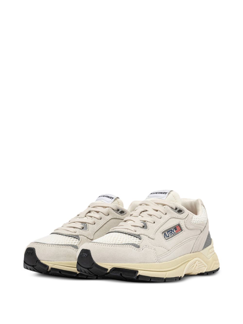 Autry HYPERWAY SNEAKERS IN WHITE AND SILVER MESH AND SUEDE