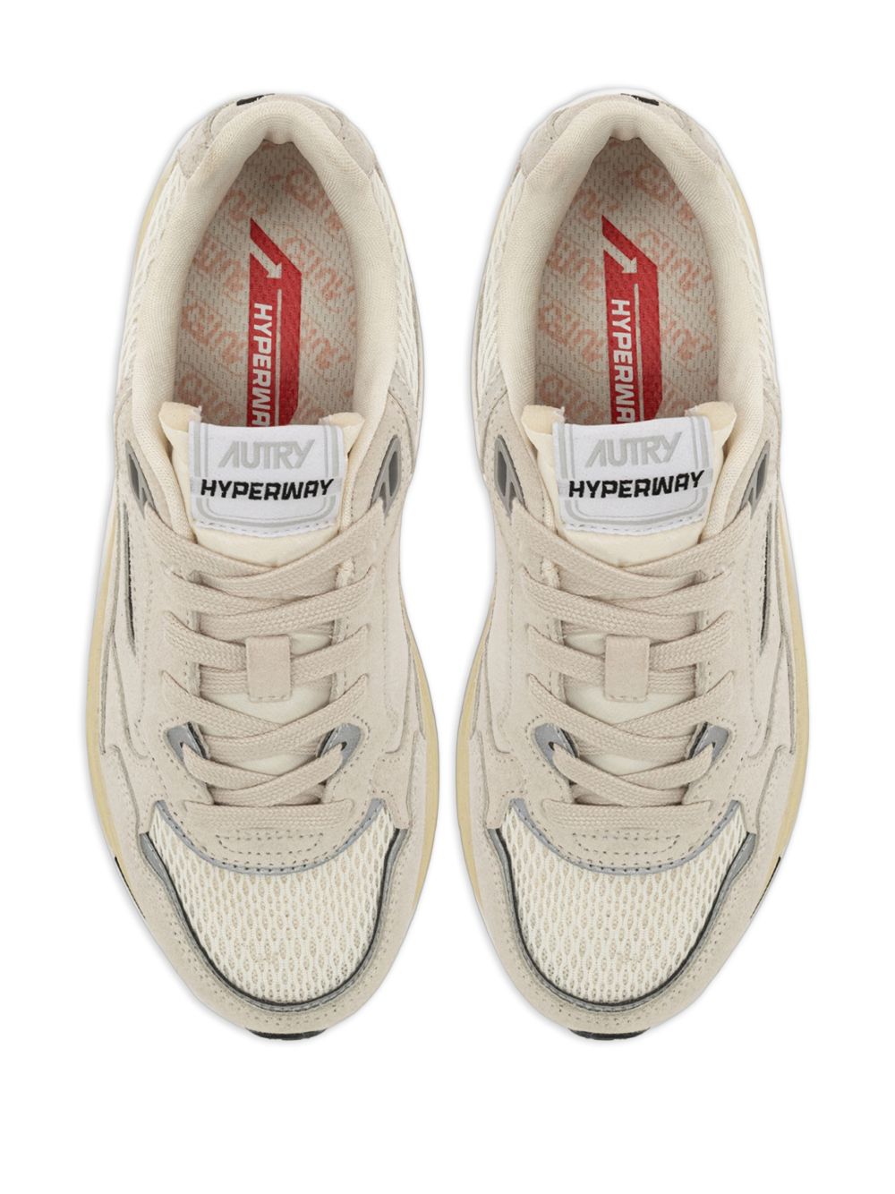 Autry HYPERWAY SNEAKERS IN WHITE AND SILVER MESH AND SUEDE