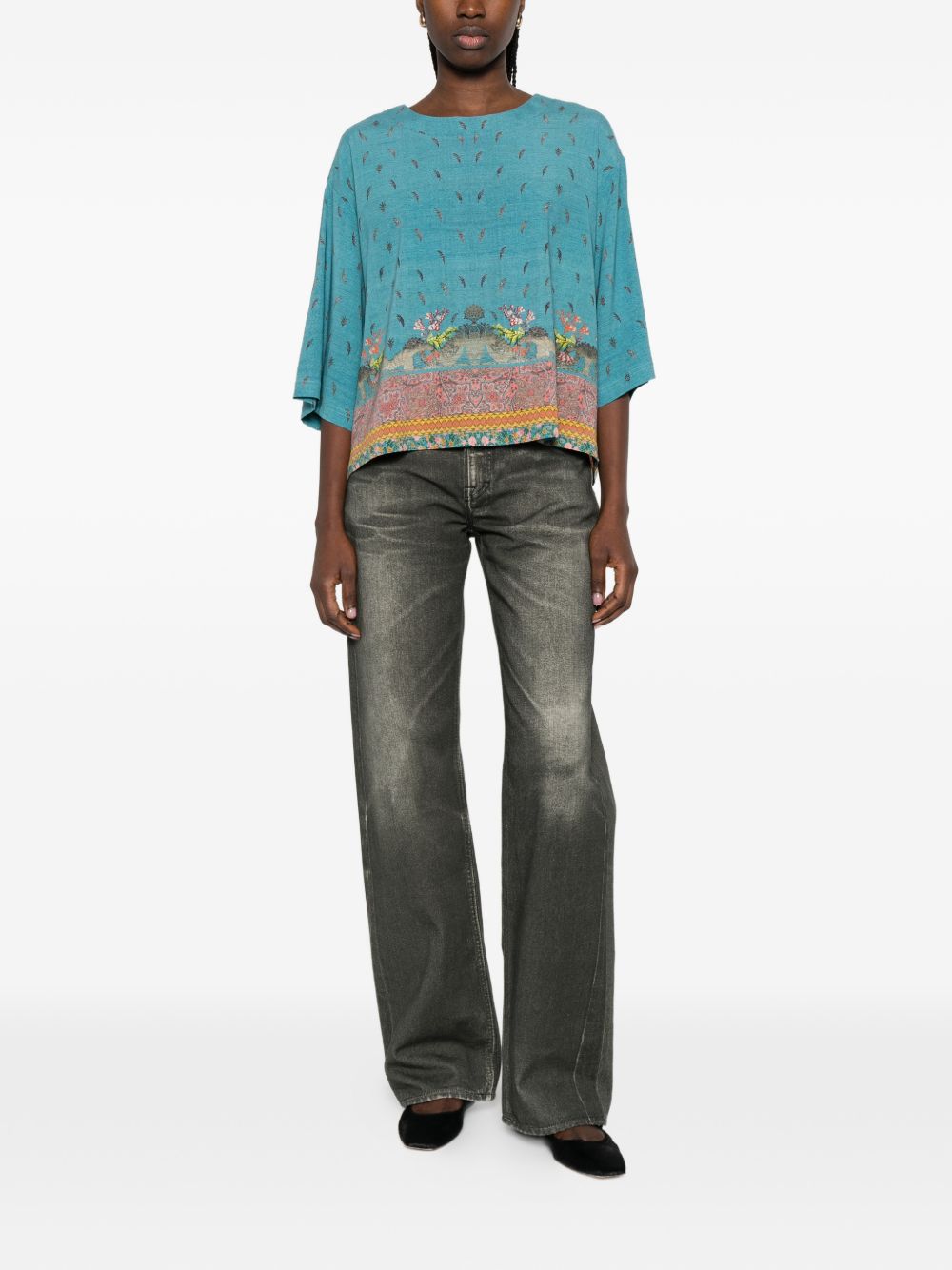 Pierre Louis Mascia Printed silk blouse