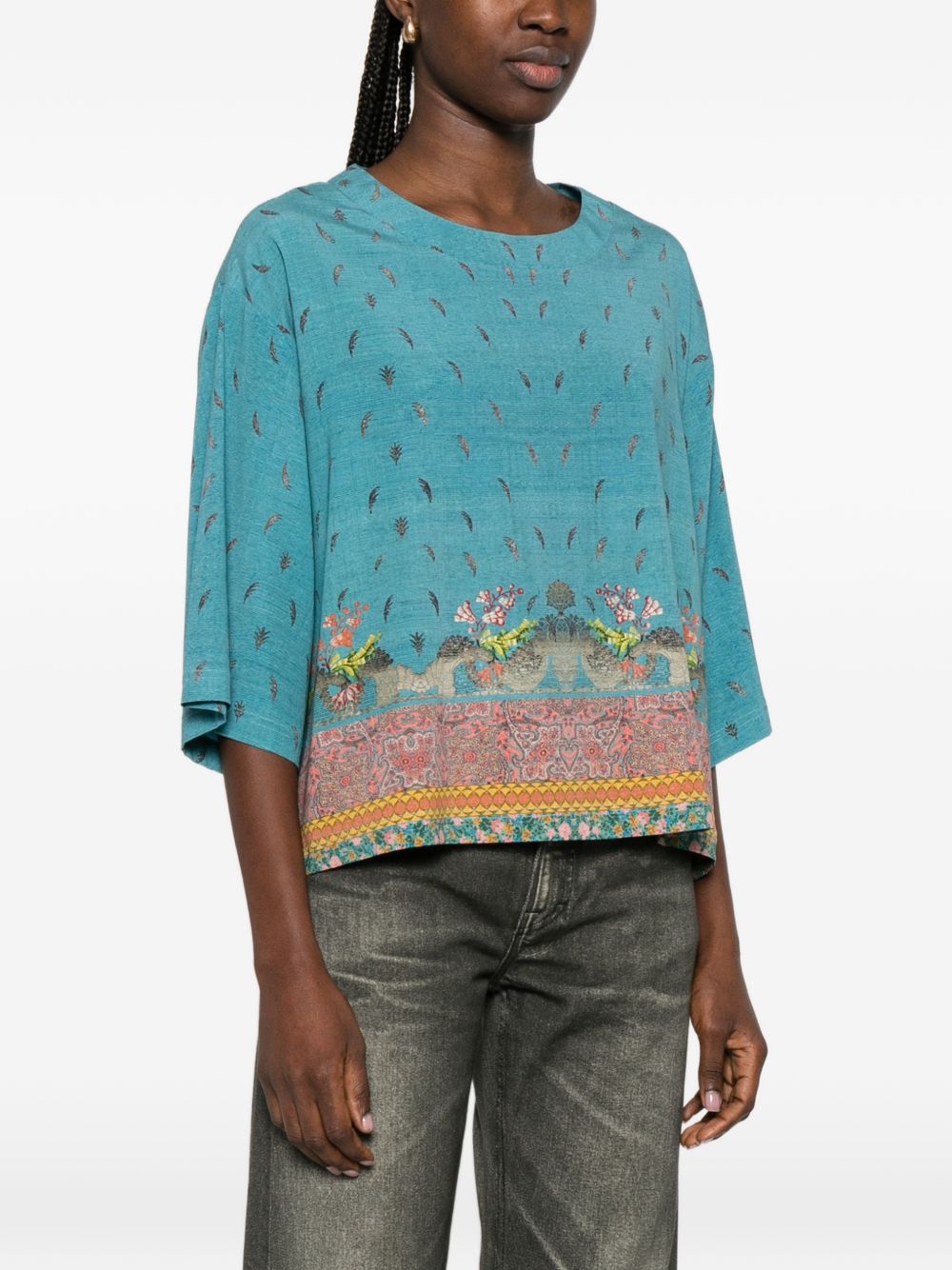 Pierre Louis Mascia Printed silk blouse