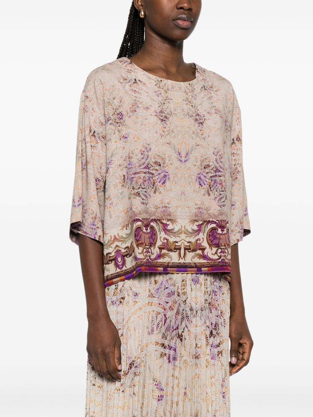 Pierre Louis Mascia Printed silk blouse