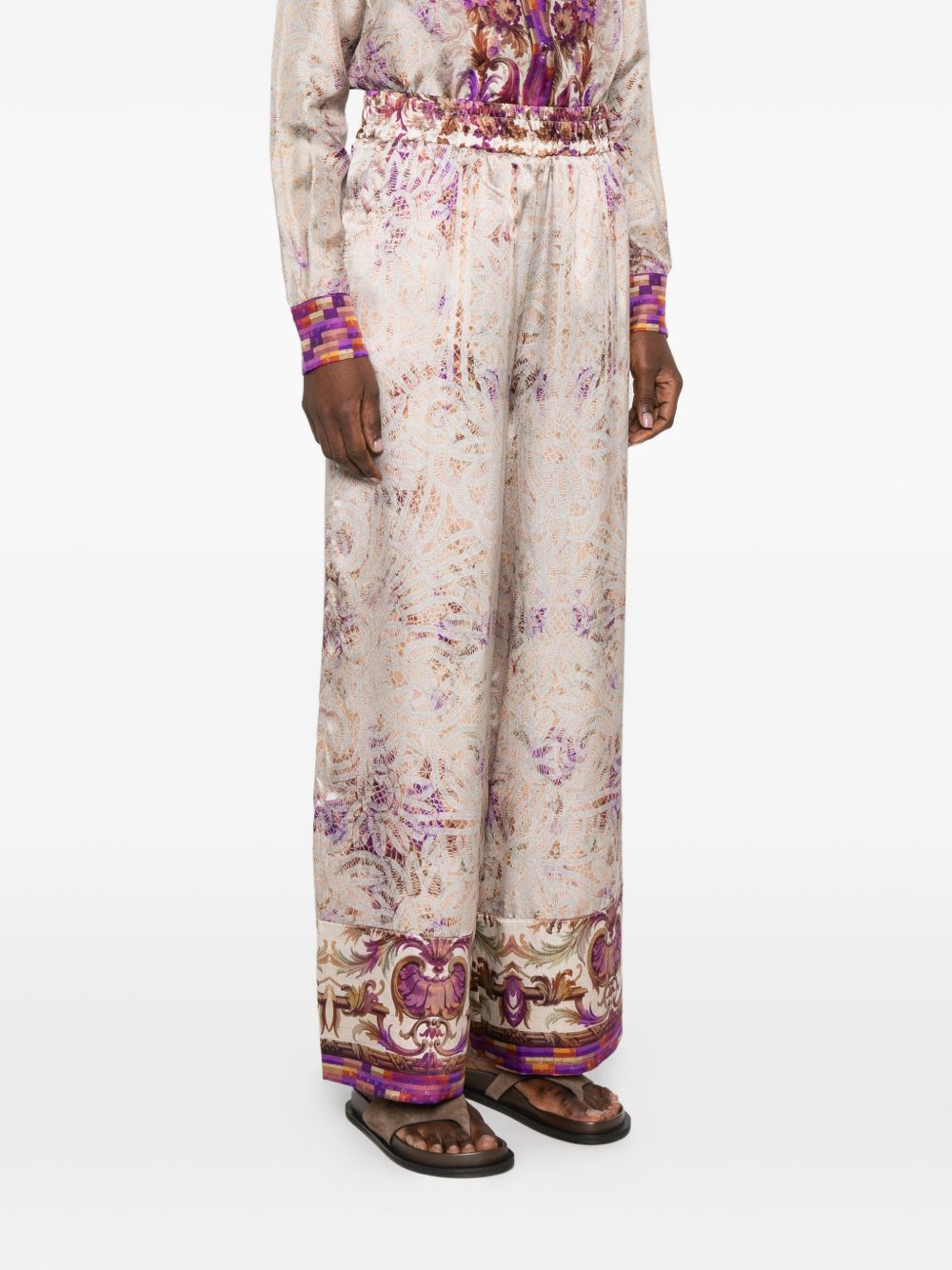 Pierre Louis Mascia Printed silk trousers