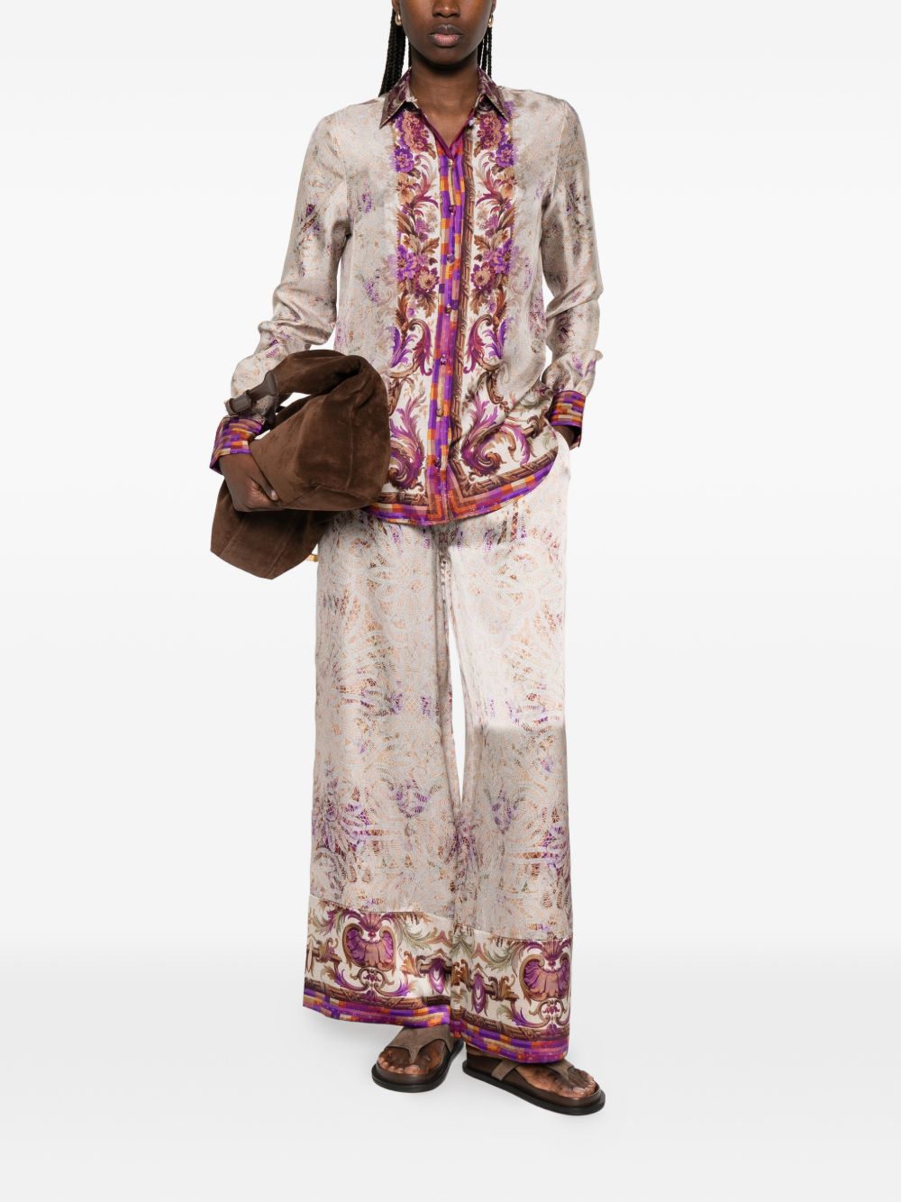 Pierre Louis Mascia Printed silk trousers