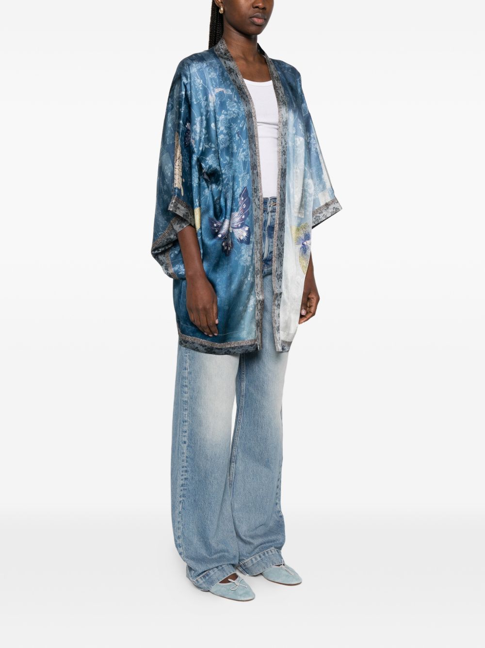 Pierre Louis Mascia Printed silk kimono