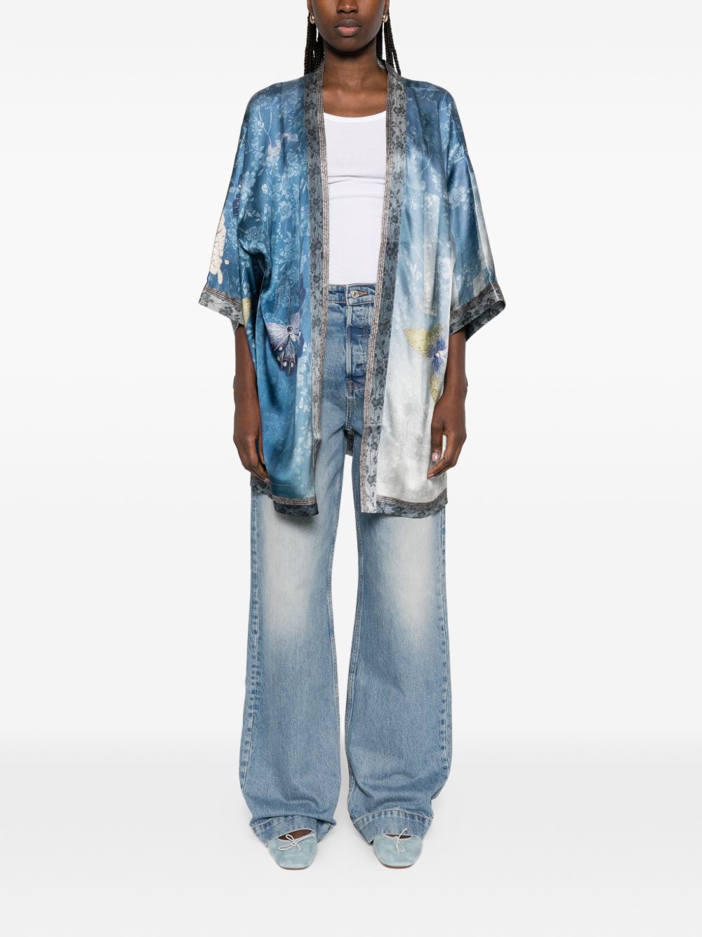 Pierre Louis Mascia Printed silk kimono