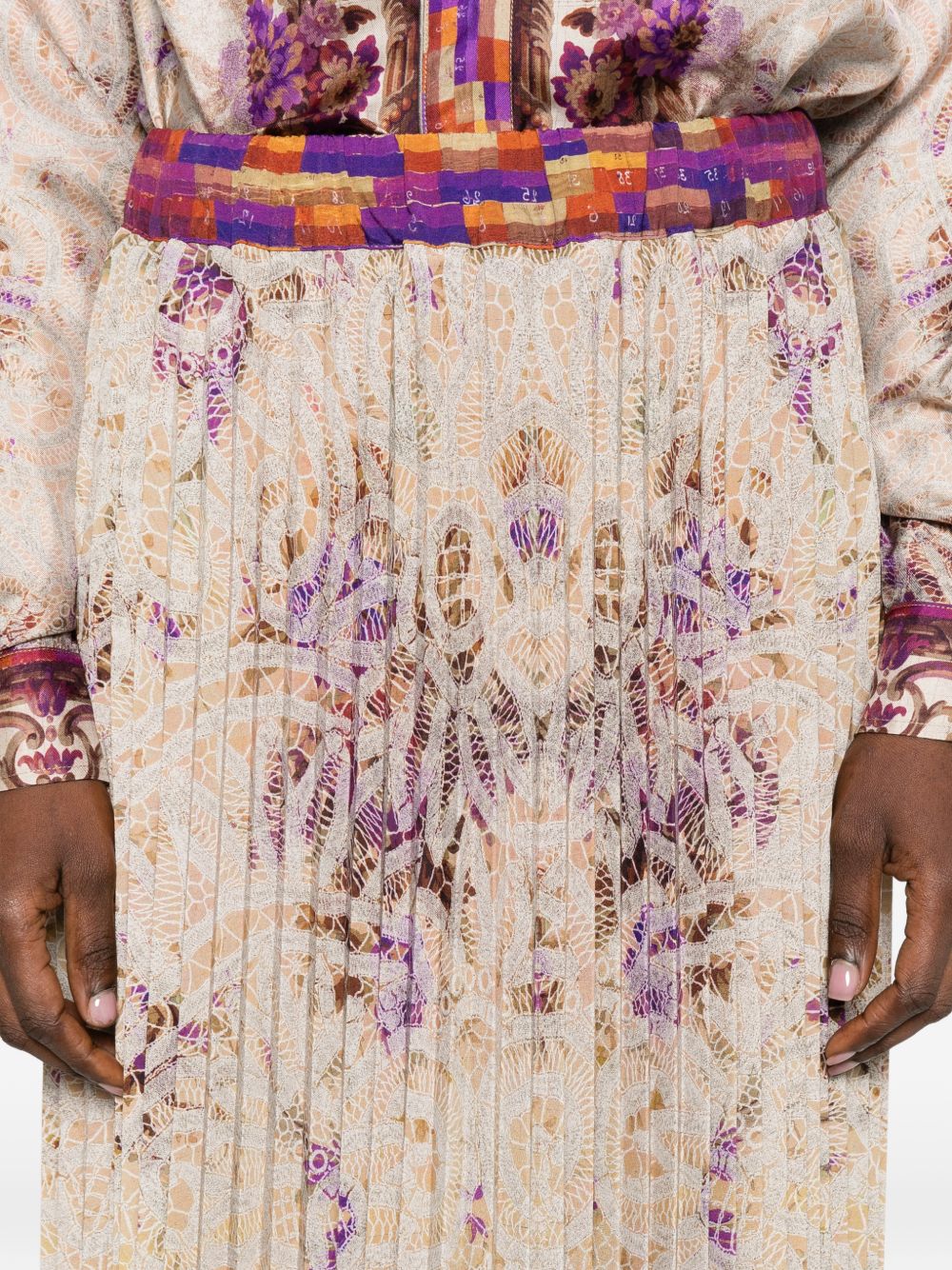 Pierre Louis Mascia Printed silk skirt