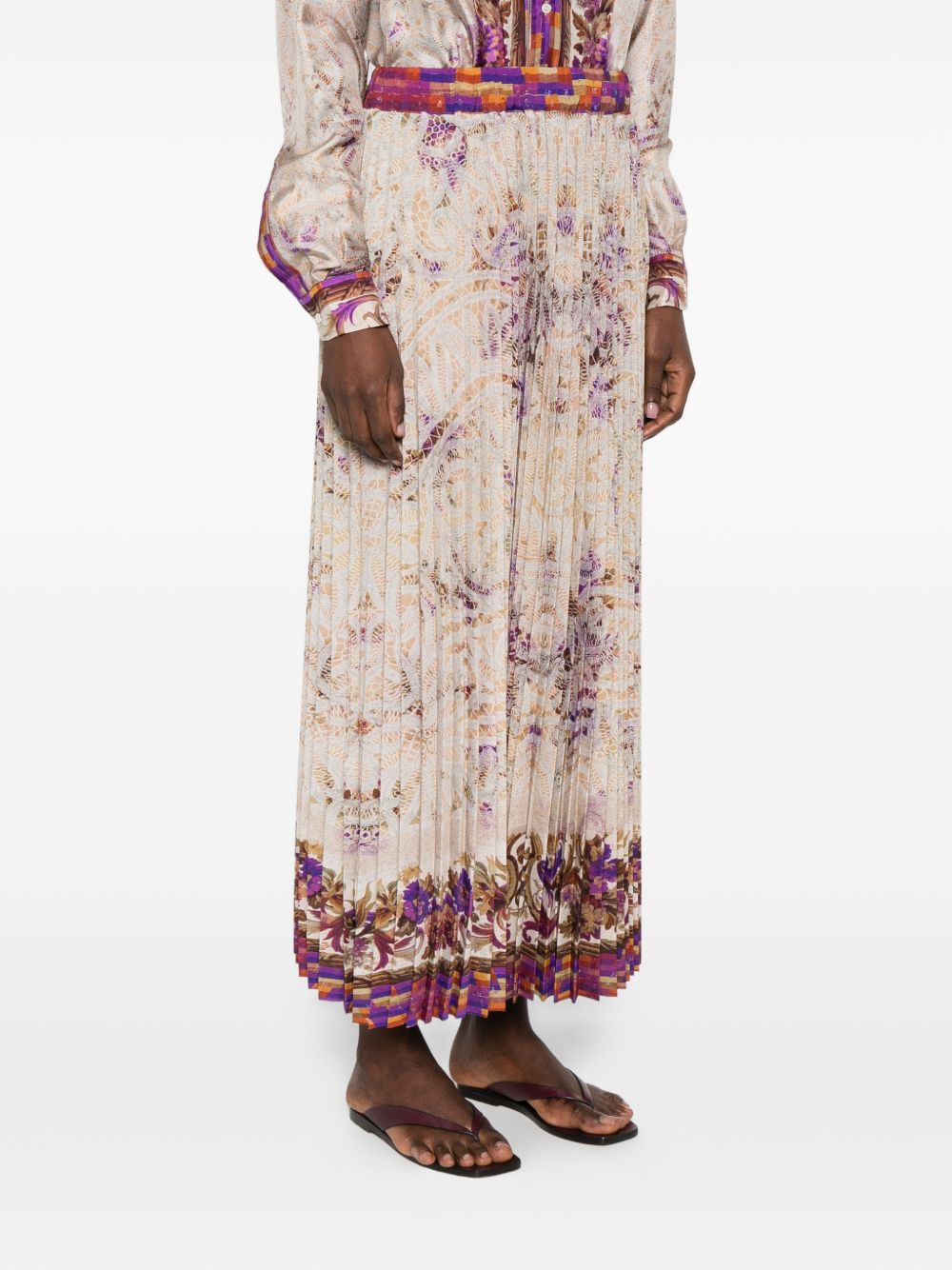 Pierre Louis Mascia Printed silk skirt