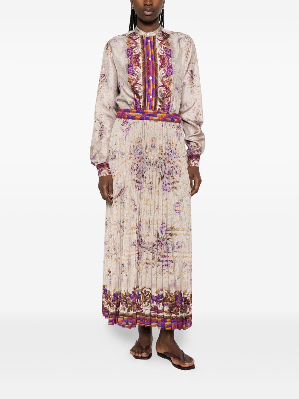 Pierre Louis Mascia Printed silk skirt