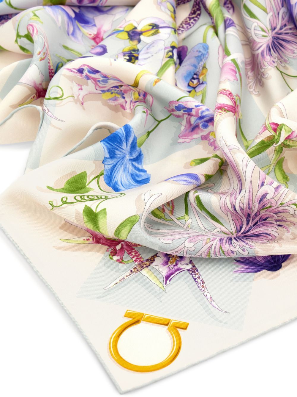 Ferragamo Floral Bloom Print Silk Scarf