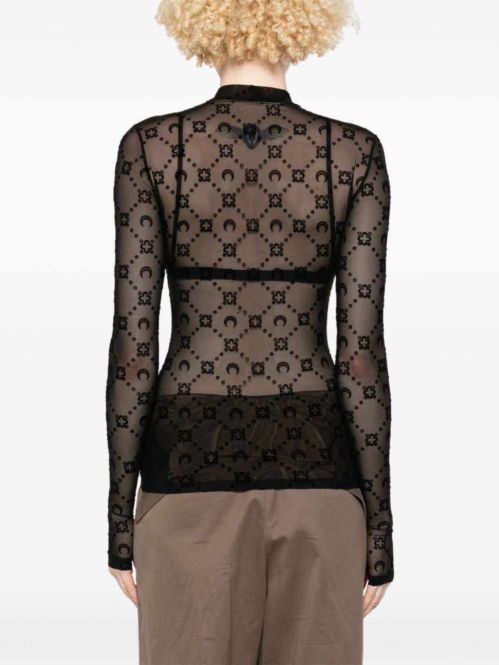 Marine Serre Moonogram mesh flock top