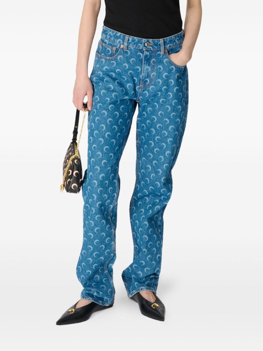Marine Serre Denim cotton jeans