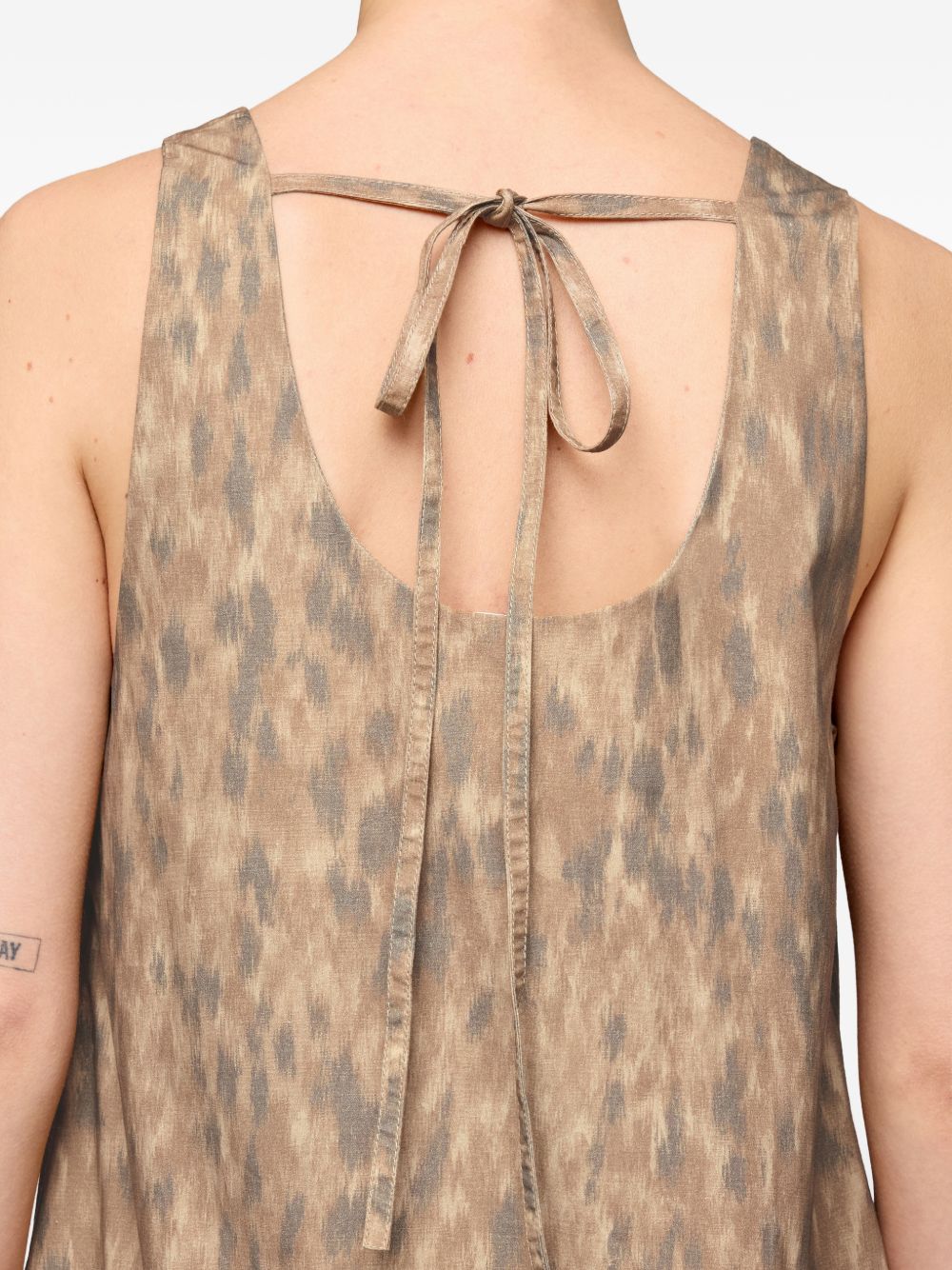 Ganni Printed cotton mini dress