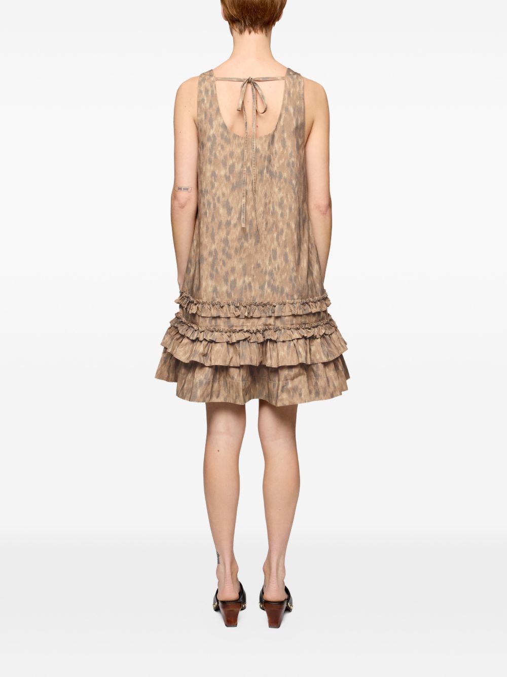 Ganni Printed cotton mini dress