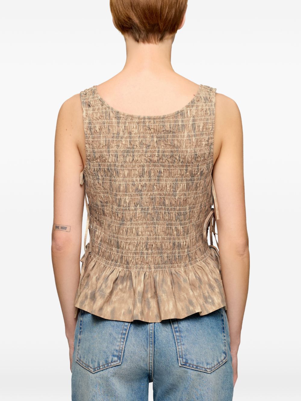 Ganni Printed cotton top