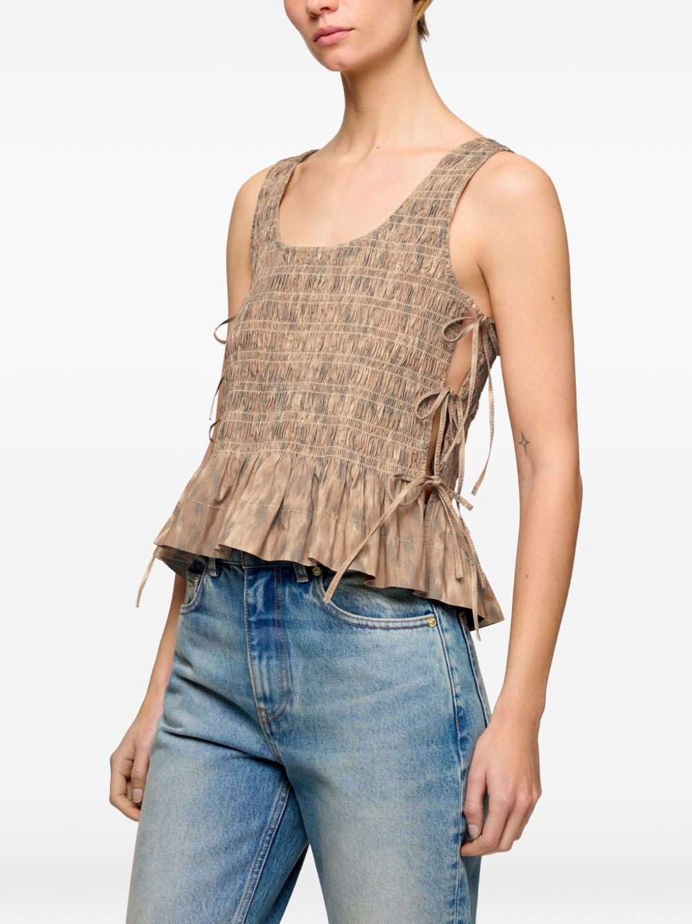 Ganni Printed cotton top