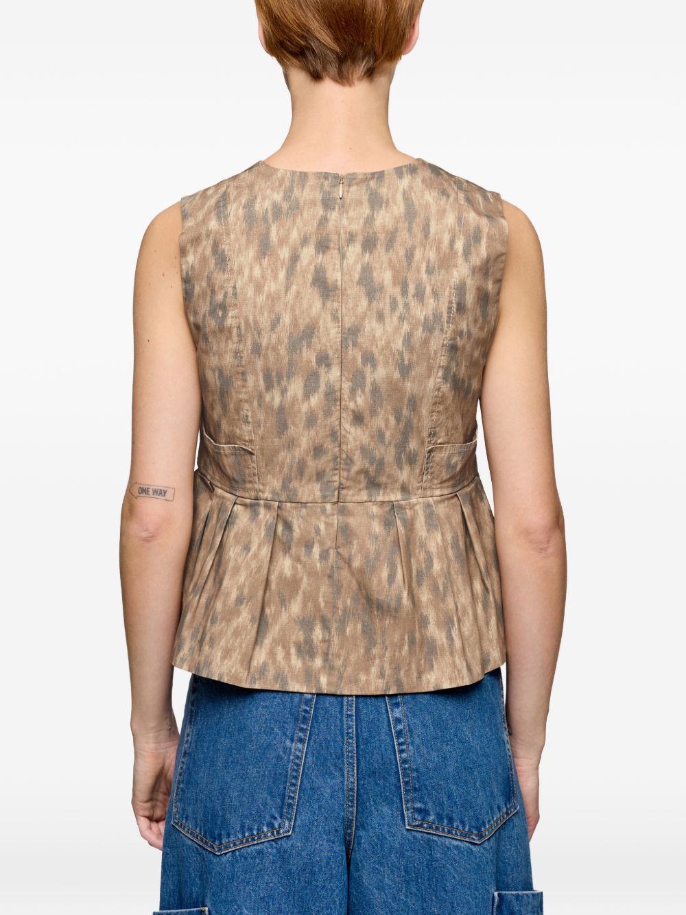 Ganni Printed cotton top
