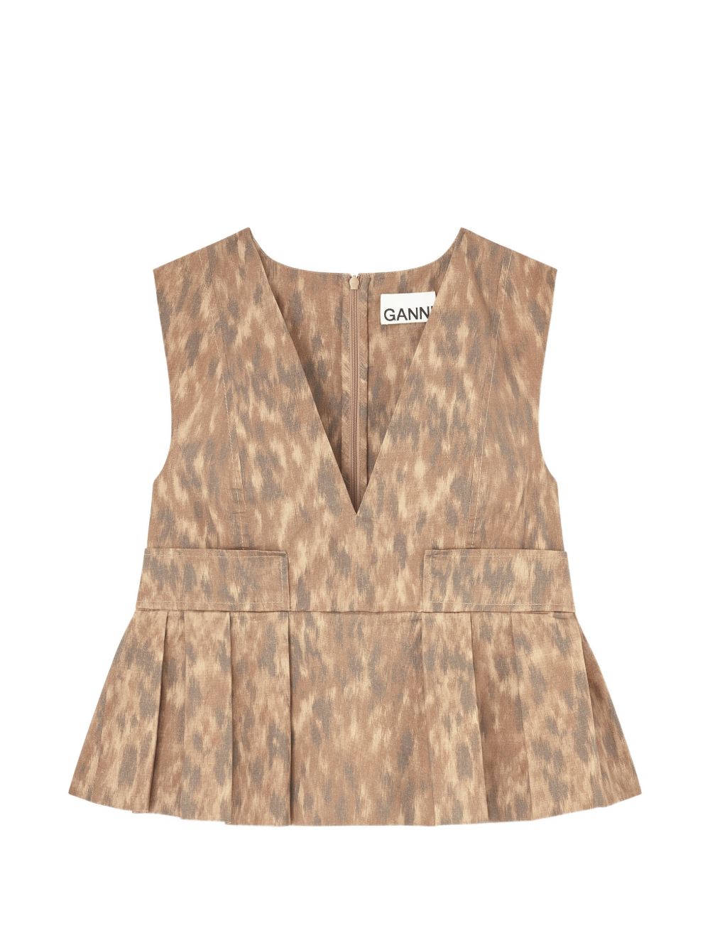 Ganni Printed cotton top