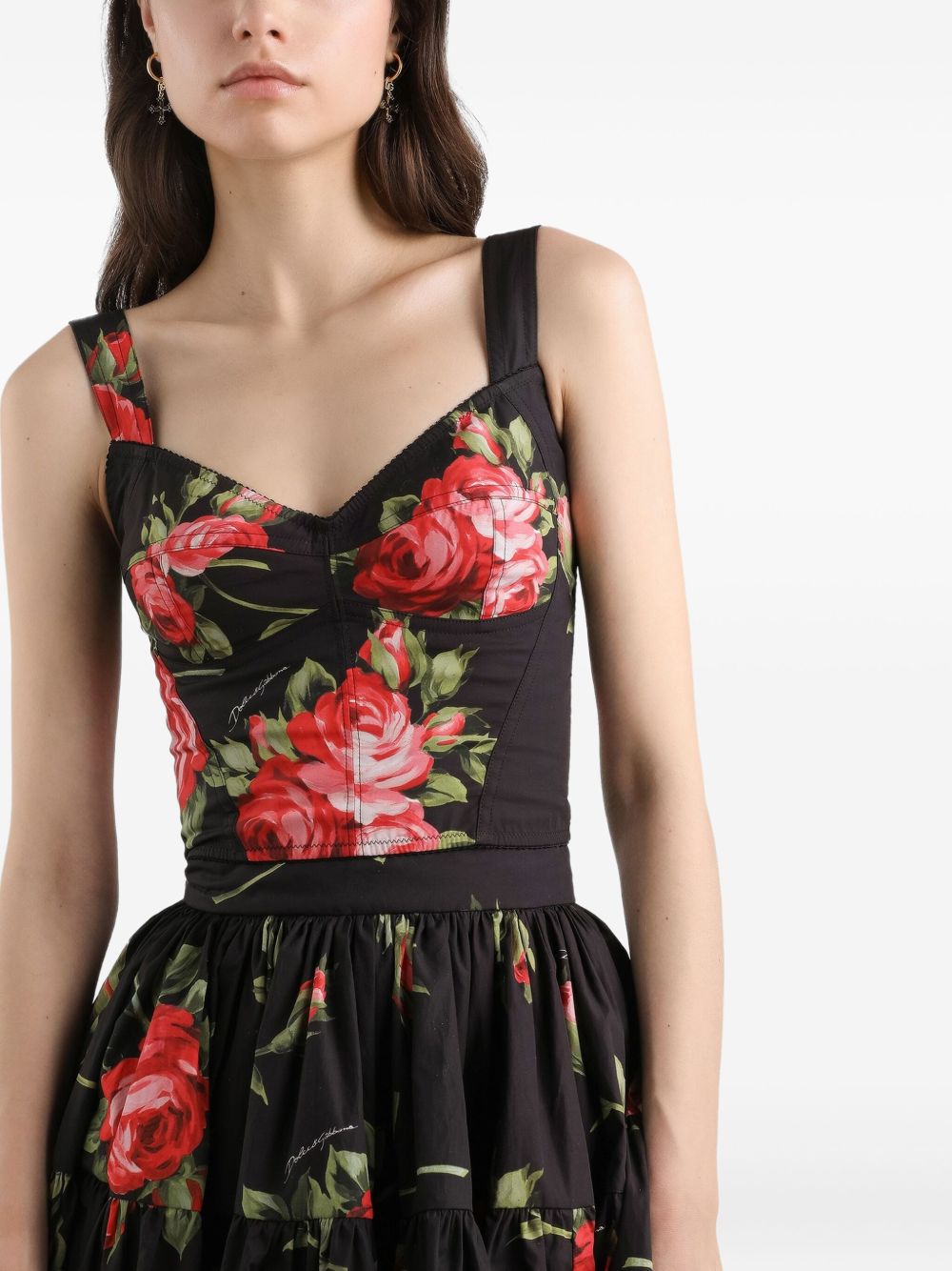 Dolce & Gabbana Roses bouquet print bustier top