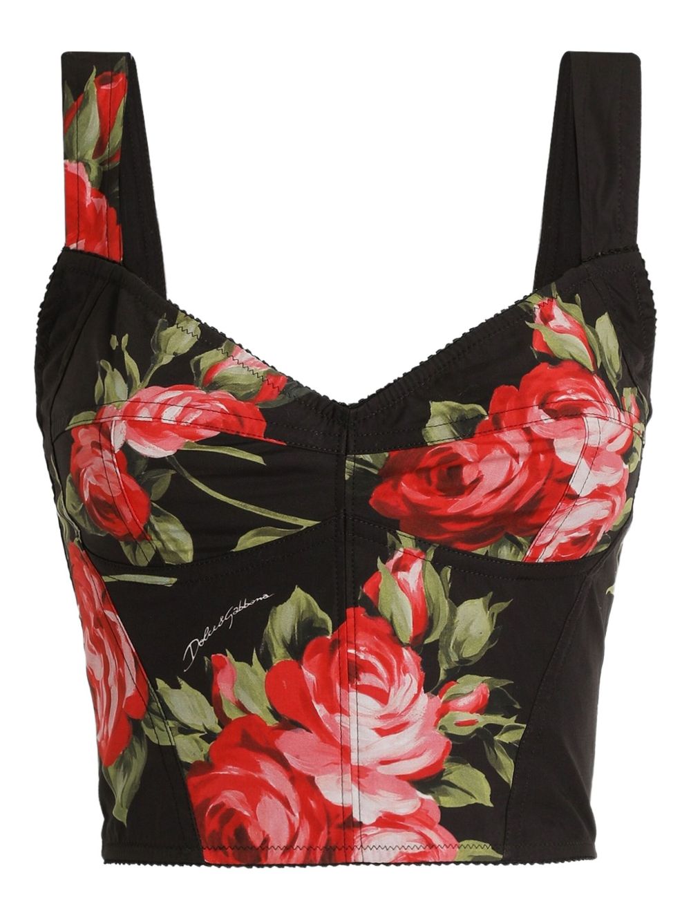 Dolce & Gabbana Roses bouquet print bustier top