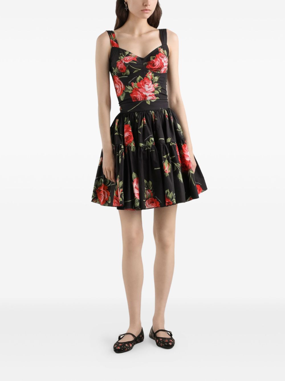 Dolce & Gabbana Roses bouquet print bustier top