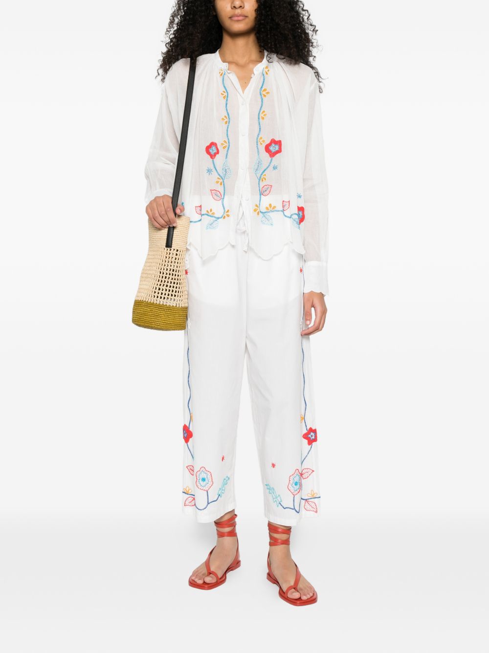 Forte Forte Embroidered cotton trousers