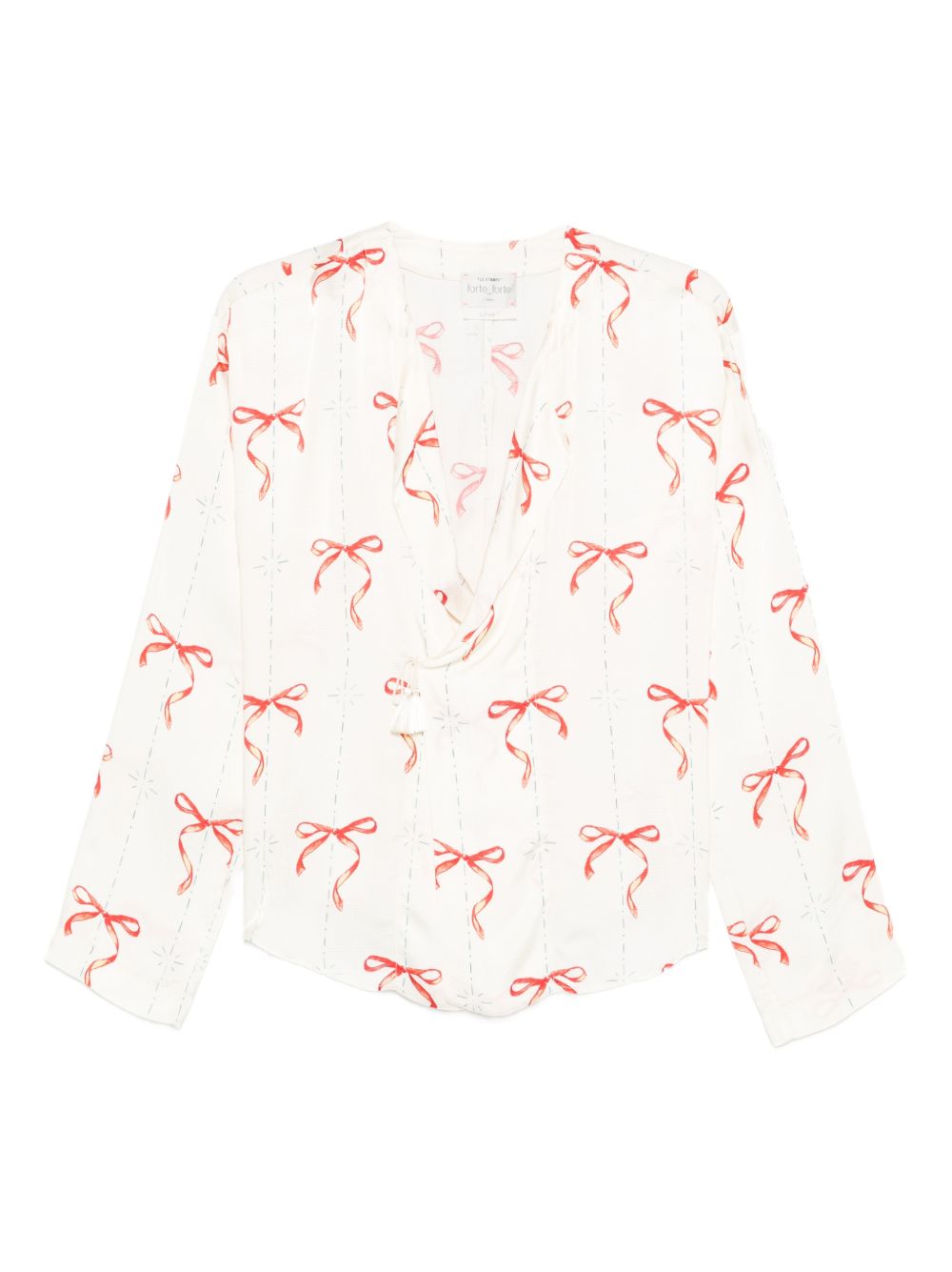 Forte Forte V-neck Printed crossed shirt
