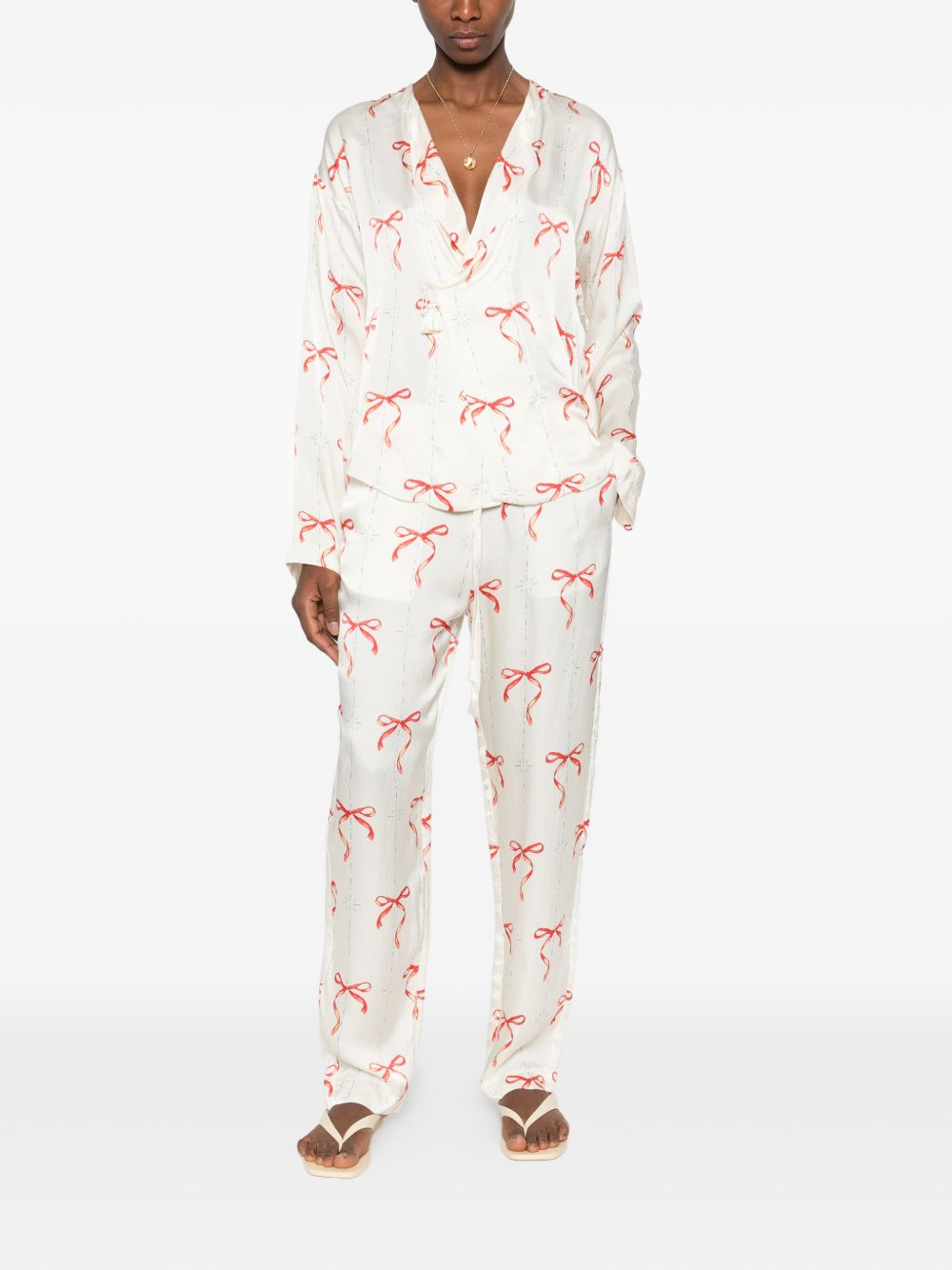 Forte Forte Printed drawstring trousers