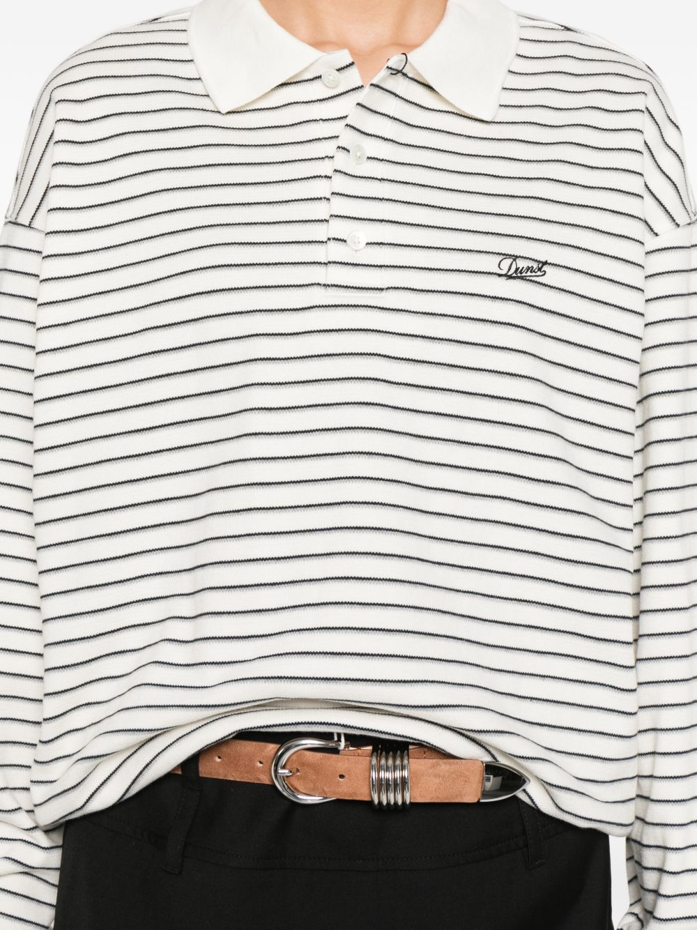Dunst Striped cotton polo shirt