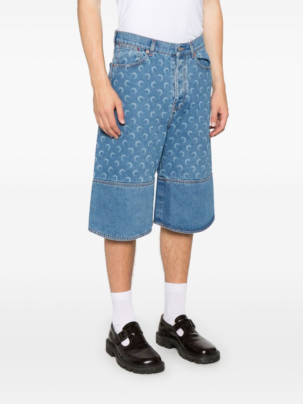 Marine Serre Moon denim bermuda shorts