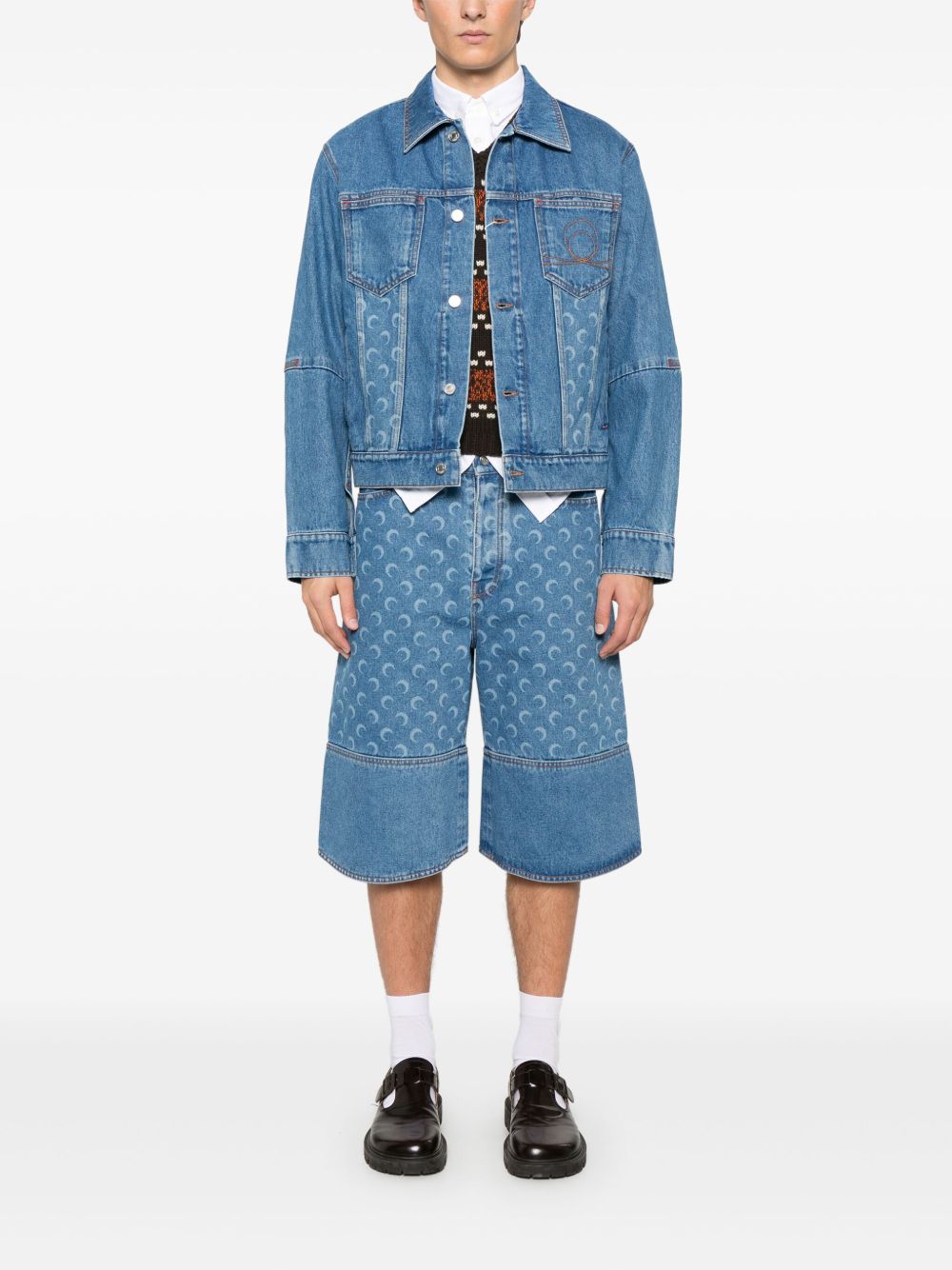 Marine Serre Moon denim bermuda shorts