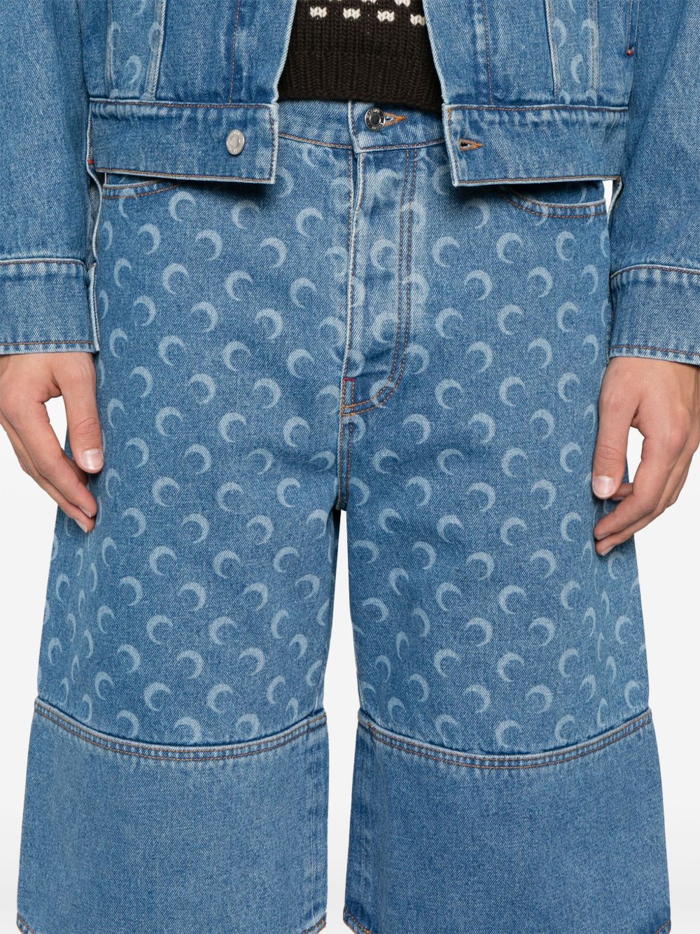 Marine Serre Moon denim bermuda shorts