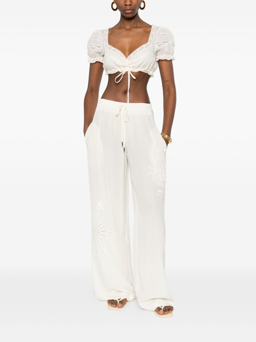 Ermanno Scervino Silk pajama trousers