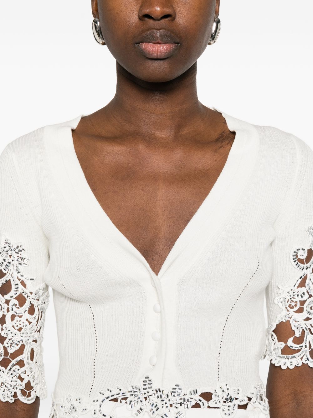 Ermanno Scervino Embroidered cotton cardigan