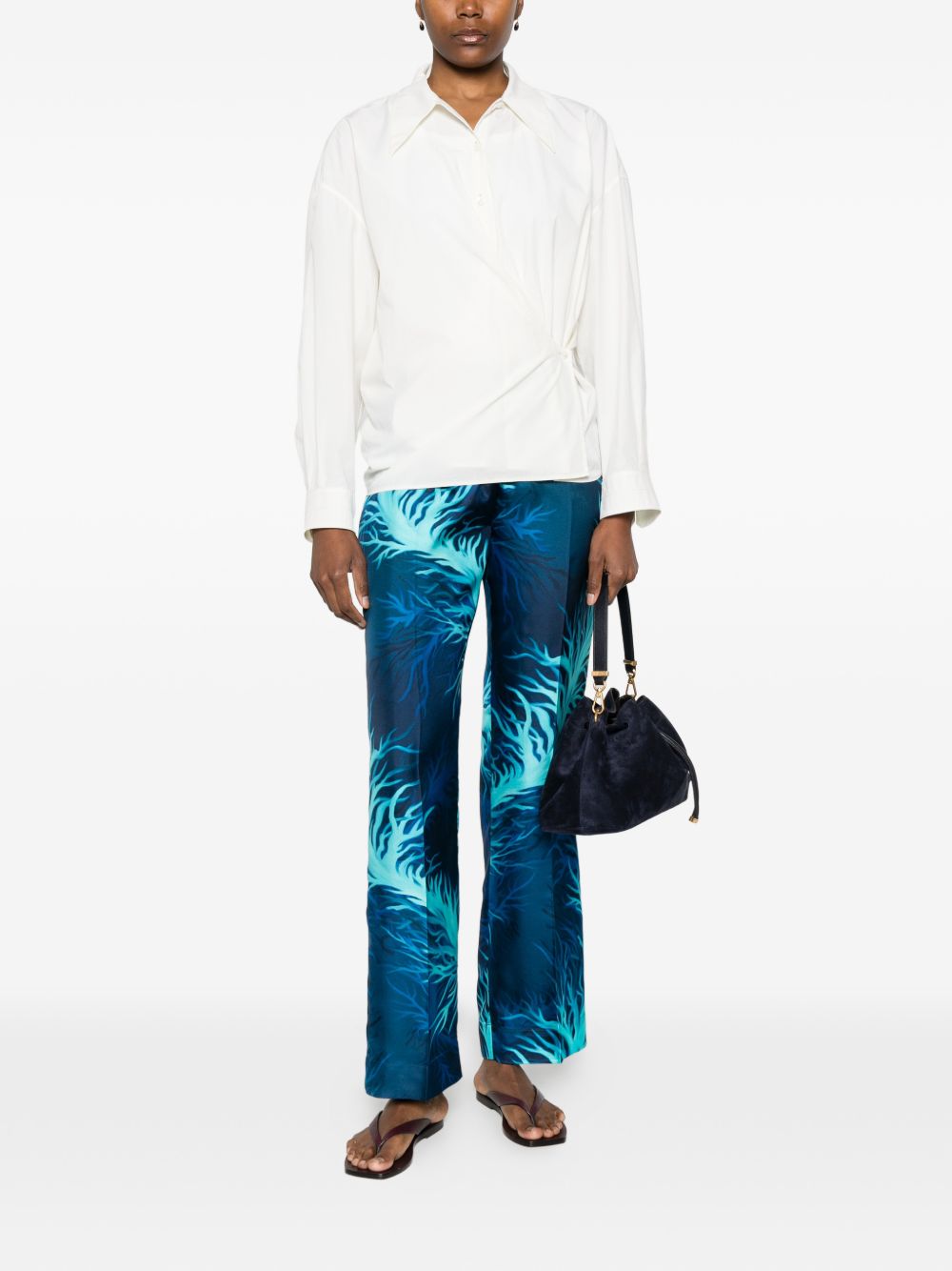F.R.S . Printed silk trousers