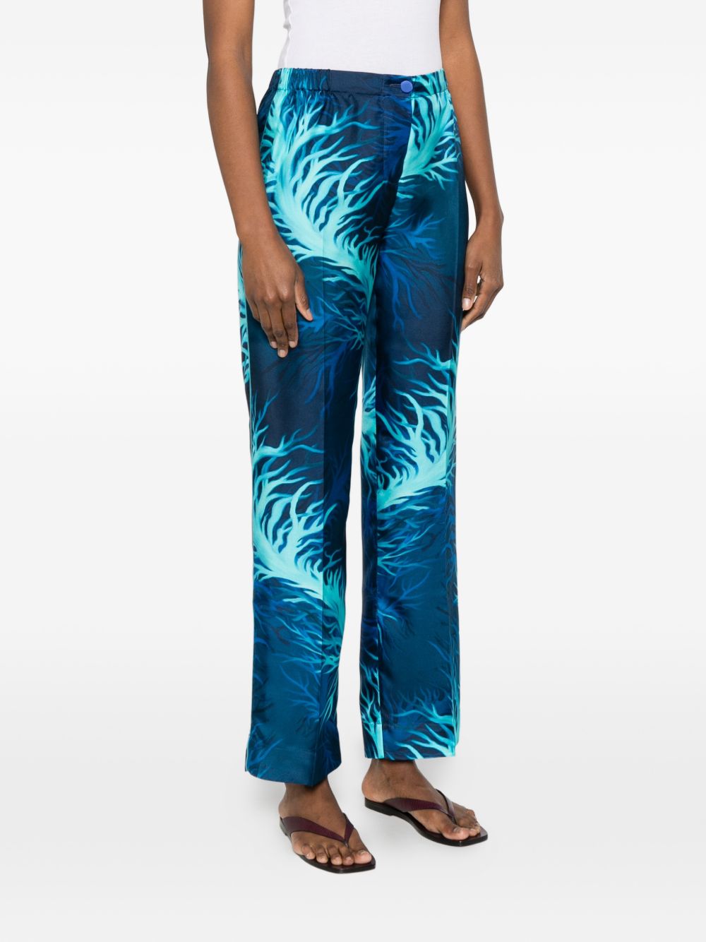 F.R.S . Printed silk trousers