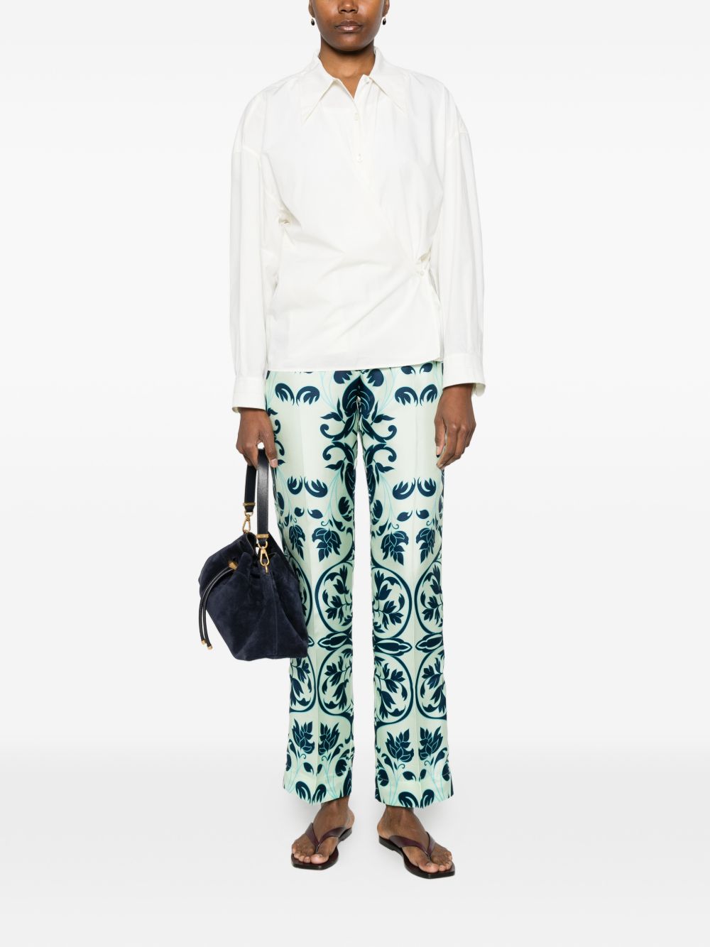 F.R.S . Printed silk trousers