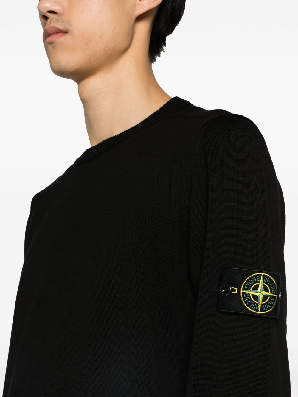 Stone Island QR code Cotton crewneck sweater