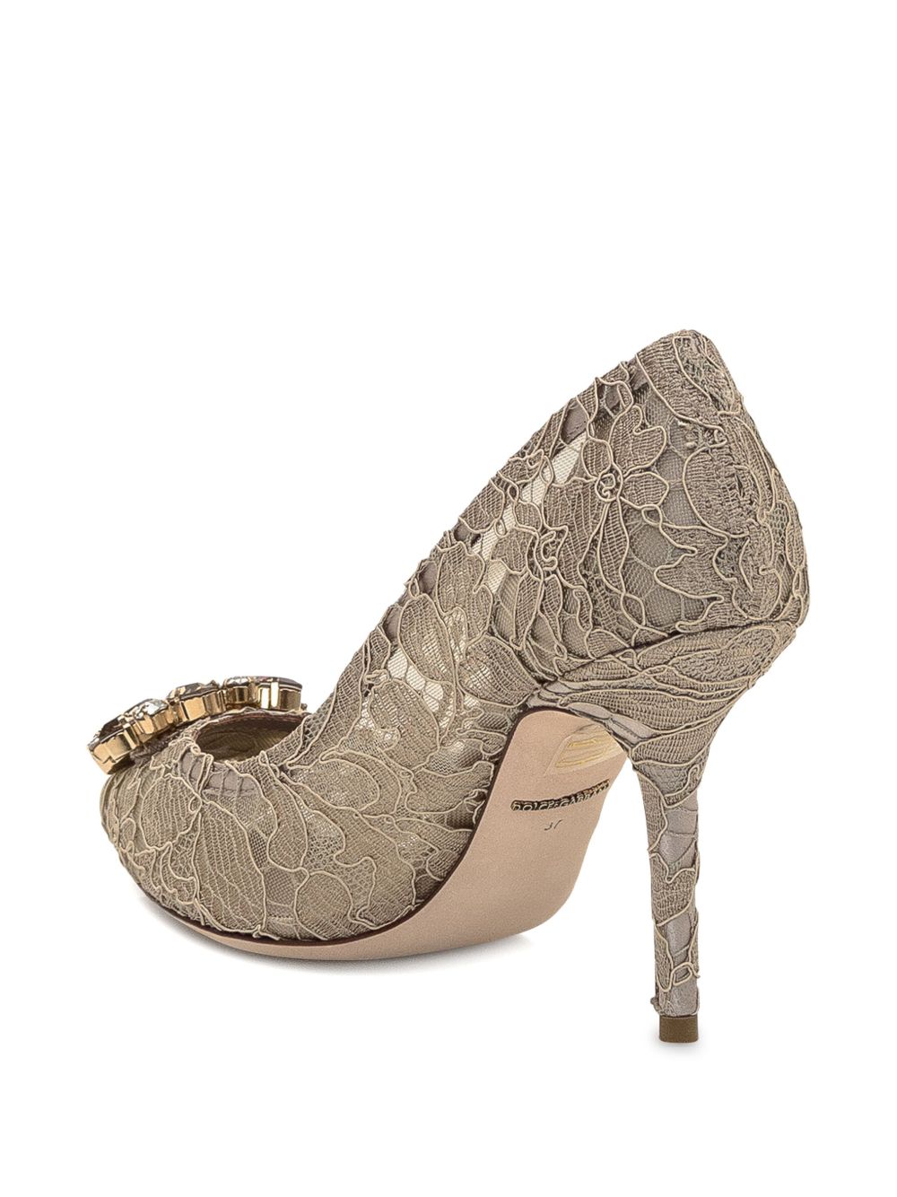 Dolce & Gabbana Rainbow lace décolleté with brooch