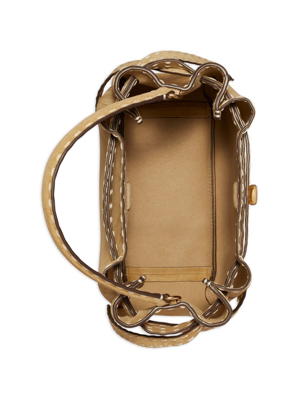 Tory Burch Romy Suede Pick Stitch Bucket Bag