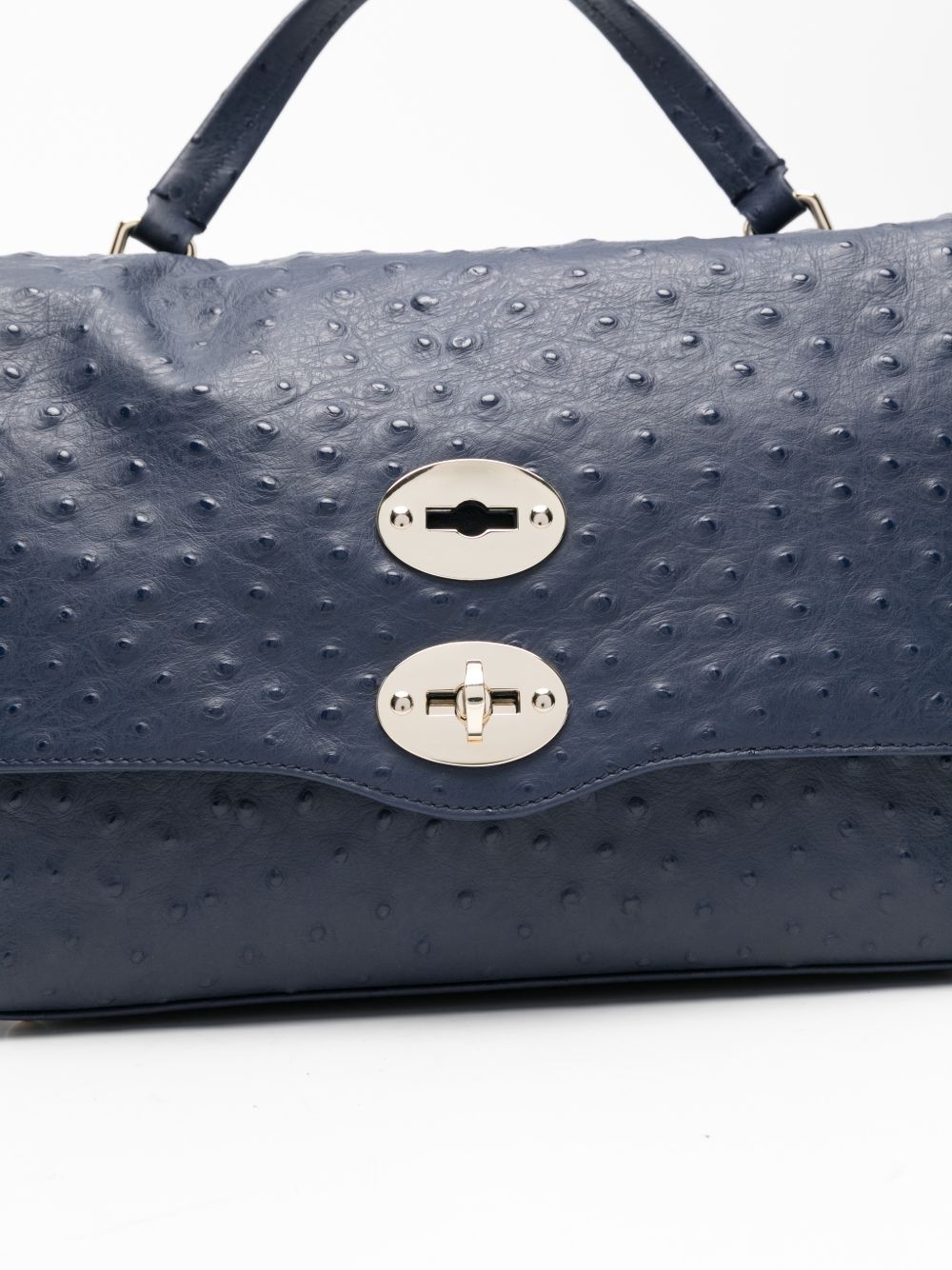 Zanellato Postina® Small Bag In Cactus Blue Glass Blown Leather