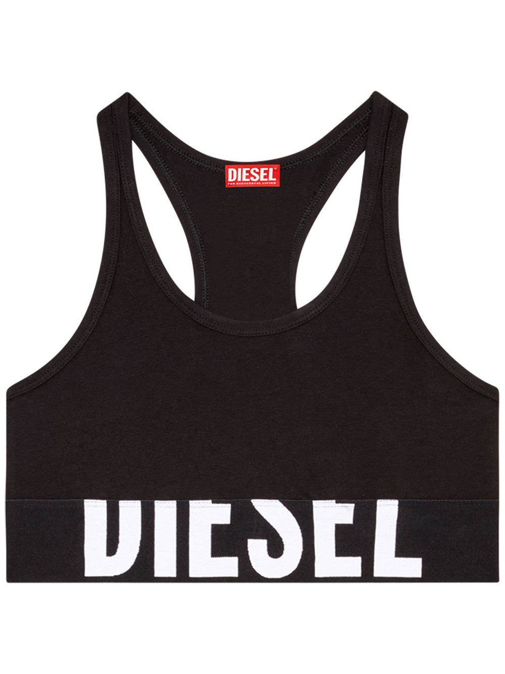 Diesel U-neck thin straps Logo gym bra