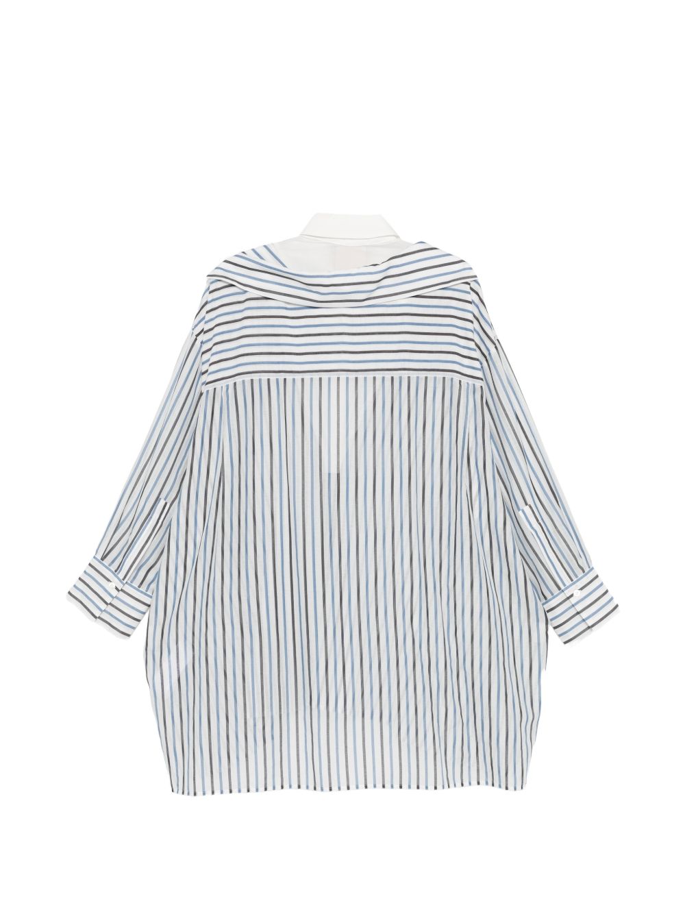 Semicouture V-neck long sleeves asymmetric hem Graciana cotton shirt