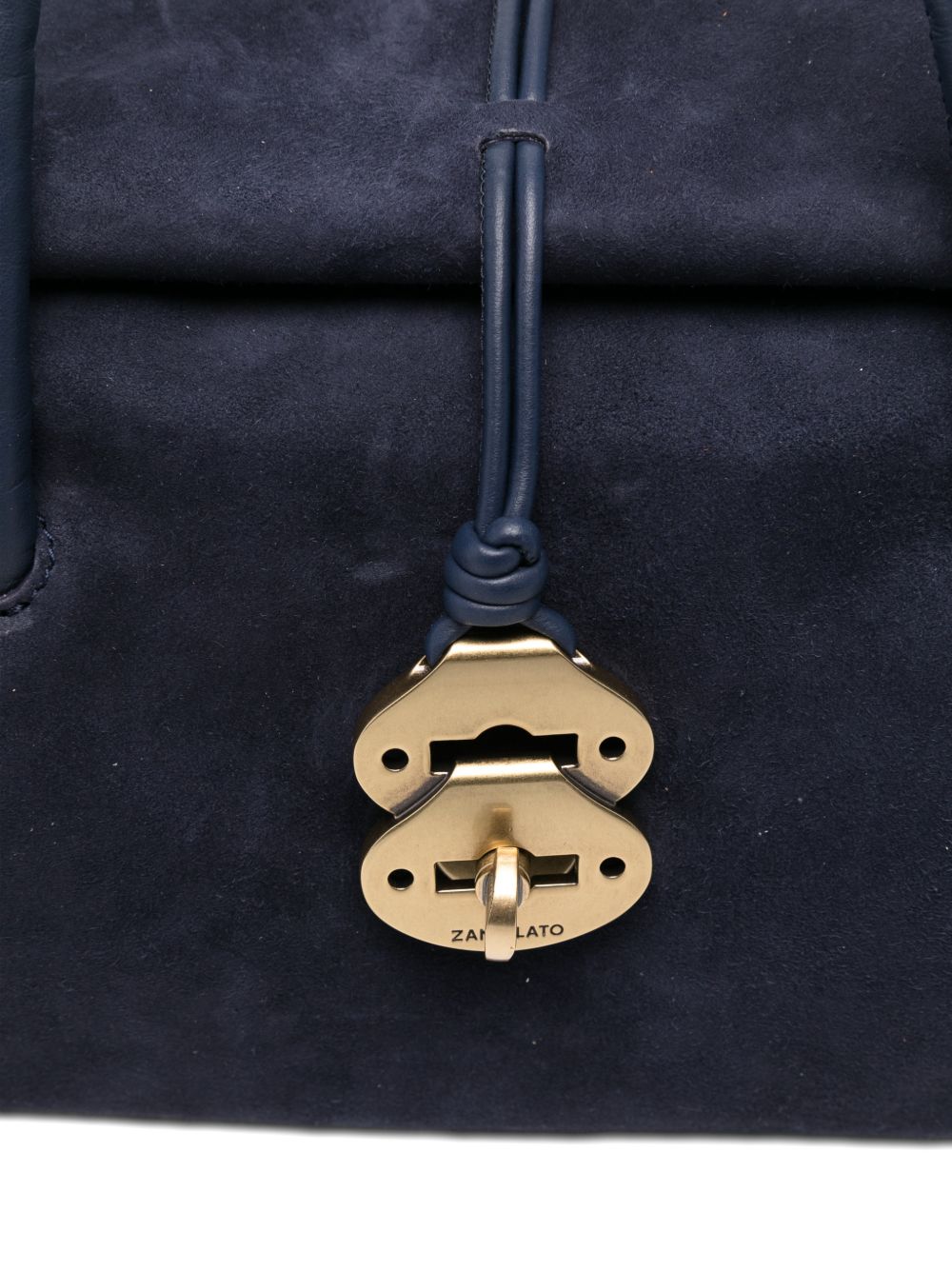 Zanellato Dotta® Baby Bag In Zashmere® Leather & Cactus Sideral Blue