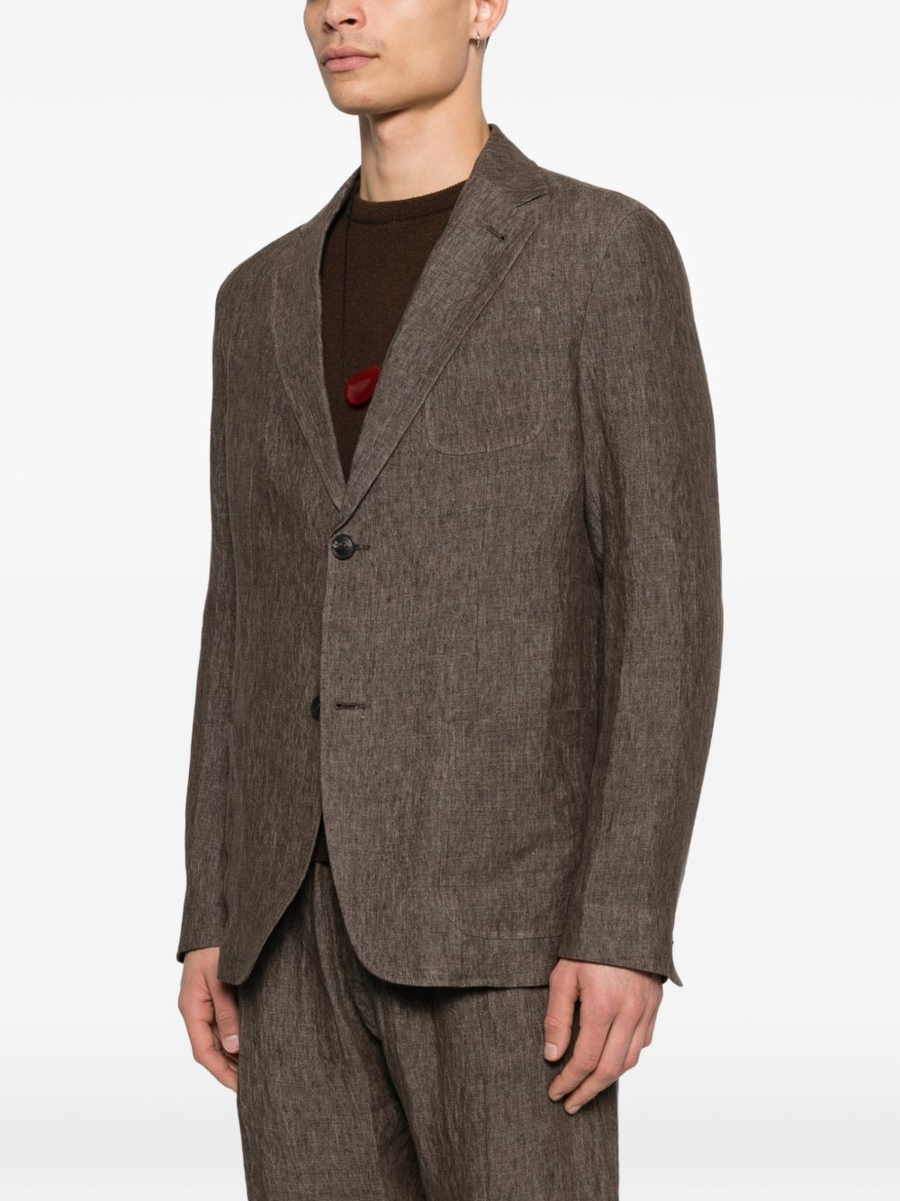 Emporio Armani Linen single-breasted blazer jacket