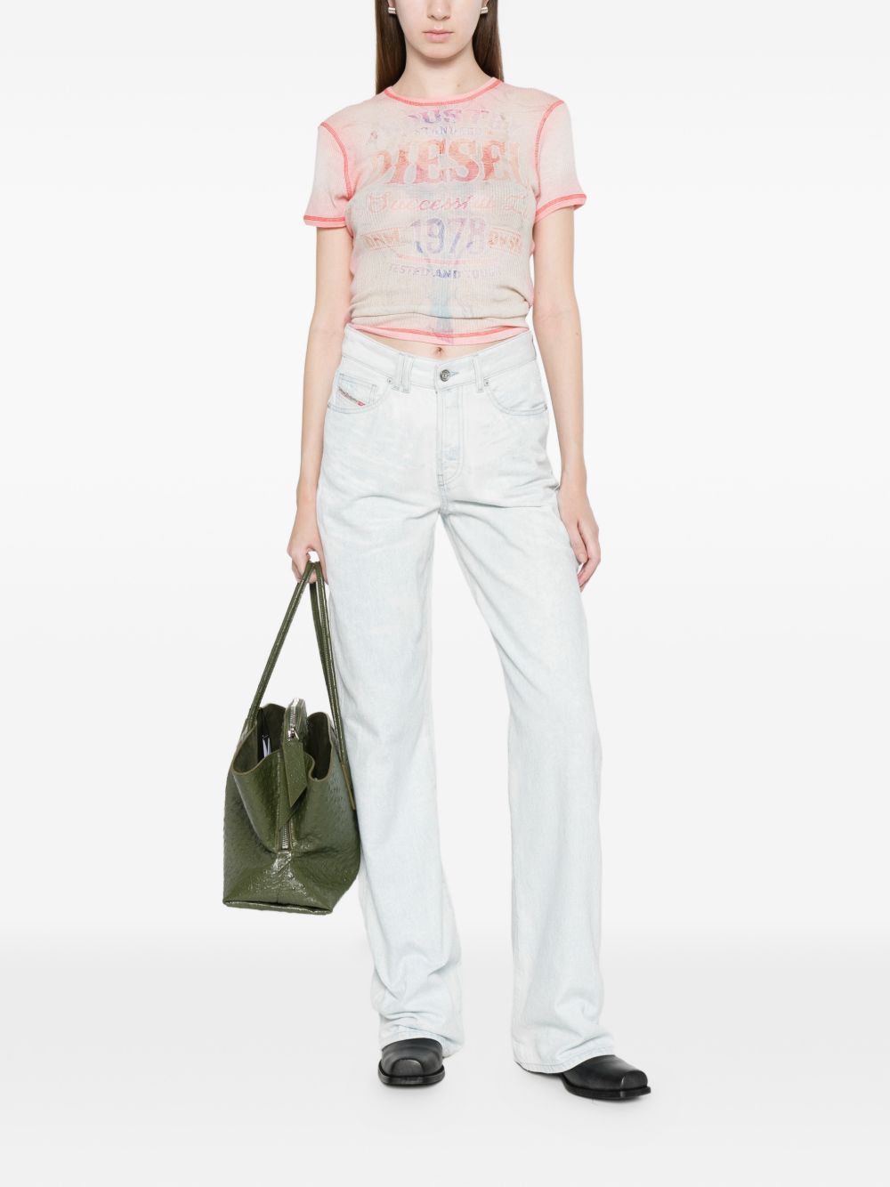 Diesel ribbed texture Cotton t-shirt