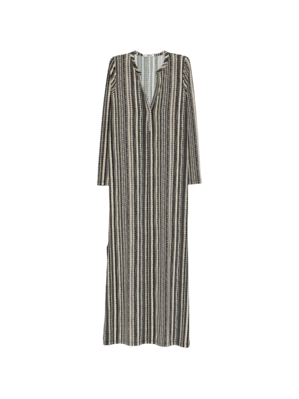 Siyu V-neck long sleeves side slits Baez kaftan dress