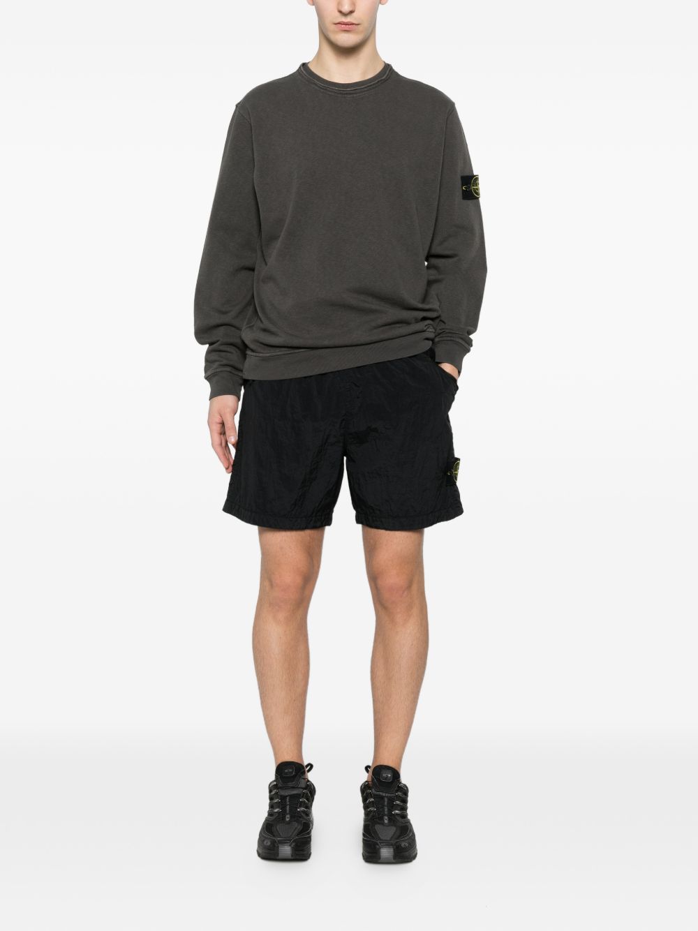 Stone Island Logo cotton crewneck sweatshirt