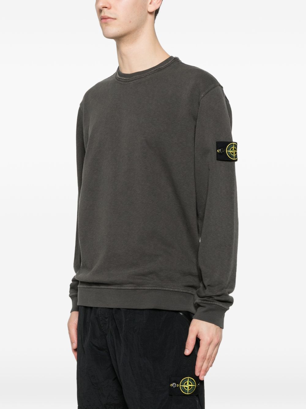 Stone Island Logo cotton crewneck sweatshirt