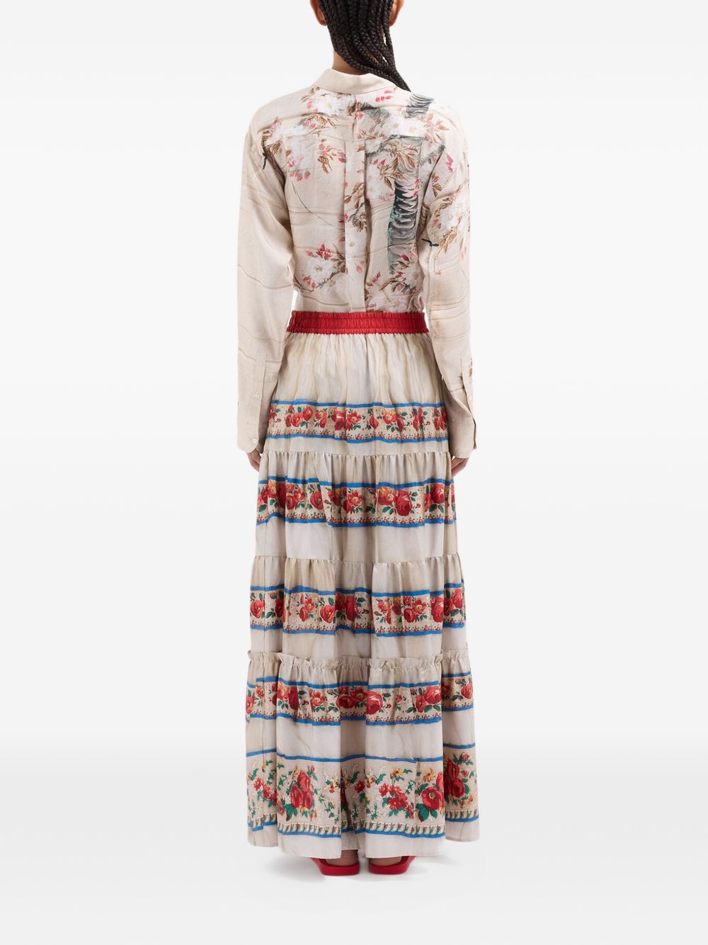 Pierre Louis Mascia Printed silk skirt
