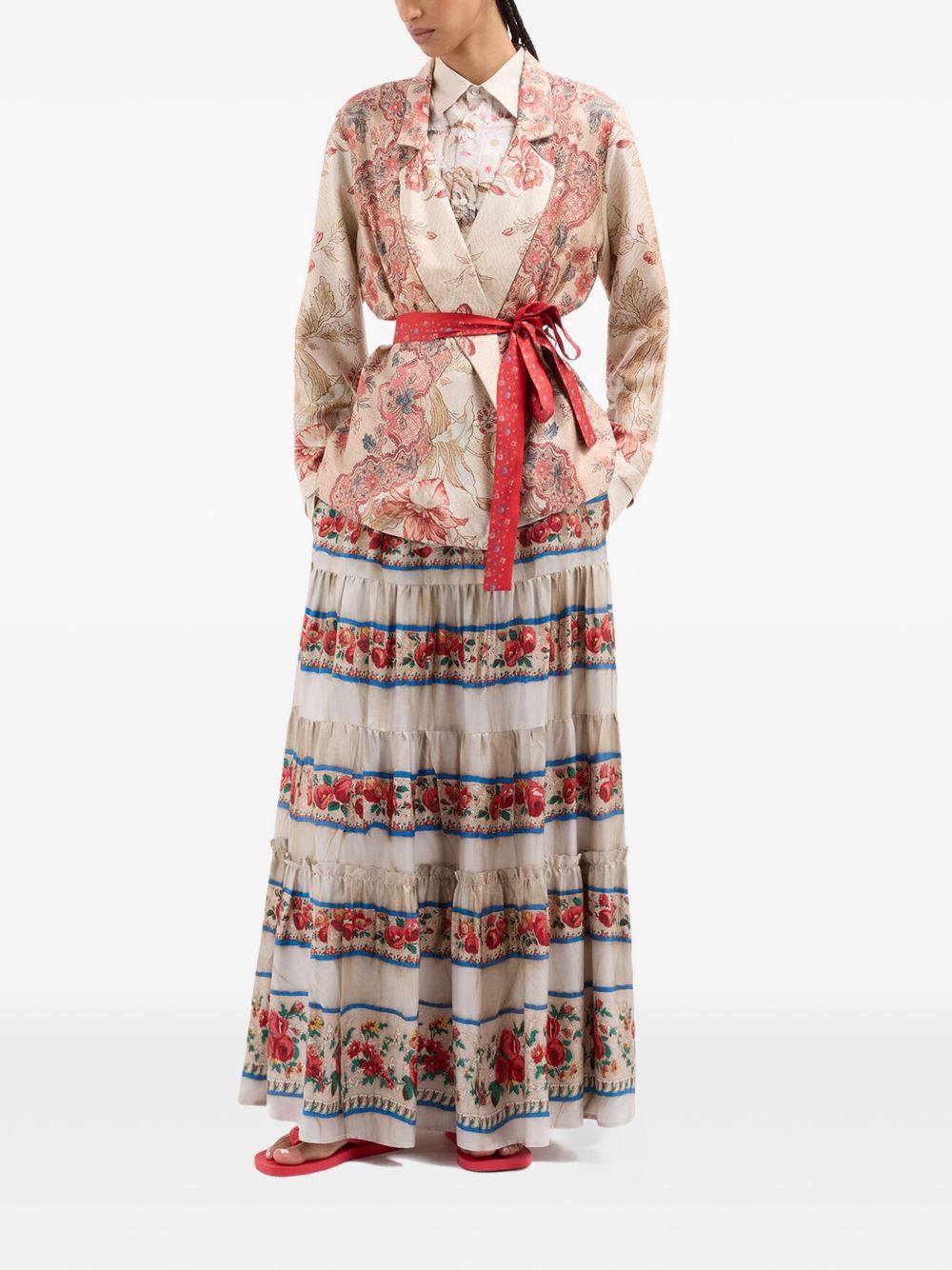 Pierre Louis Mascia Printed silk skirt